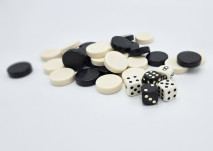 Backgammon stones and dice