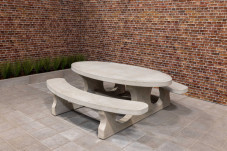 Picnic table Standard Oval Natural Concrete