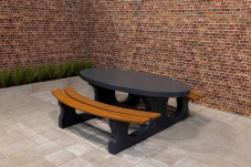 Concrete Picnic table DeLuxe Oval Anthracite