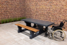 Ensemble pique-nique DeLuxe anthracite laqué, accessible aux fauteuils roulants