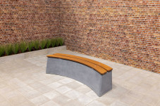 Betonbank DeLuxe Anthrazit-Beton, oval