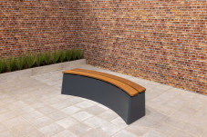 Concrete Bench DeLuxe Oval Anthracite