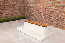 Bench DeLuxe with bottom plate without backrest Natural Concrete