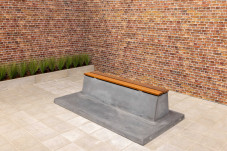 Bench DeLuxe with bottom plate without backrest Anthracite-Concrete