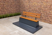 Banc Deluxe en béton avec plaque de fond et dossier, couleur anthracite