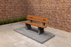 Park Bench with bottom plate Anthracite-Concrete