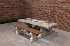 Table Multi-jeux (1-3-4) DeLuxe Beton Naturel