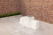 Checkers/Drafts Bench, Natural Concrete